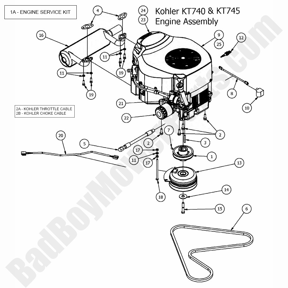 1679 - Bad Boy Mower Parts Lookup > 2017 > ZT Elite > Engine - Kohler KT740 & KT745